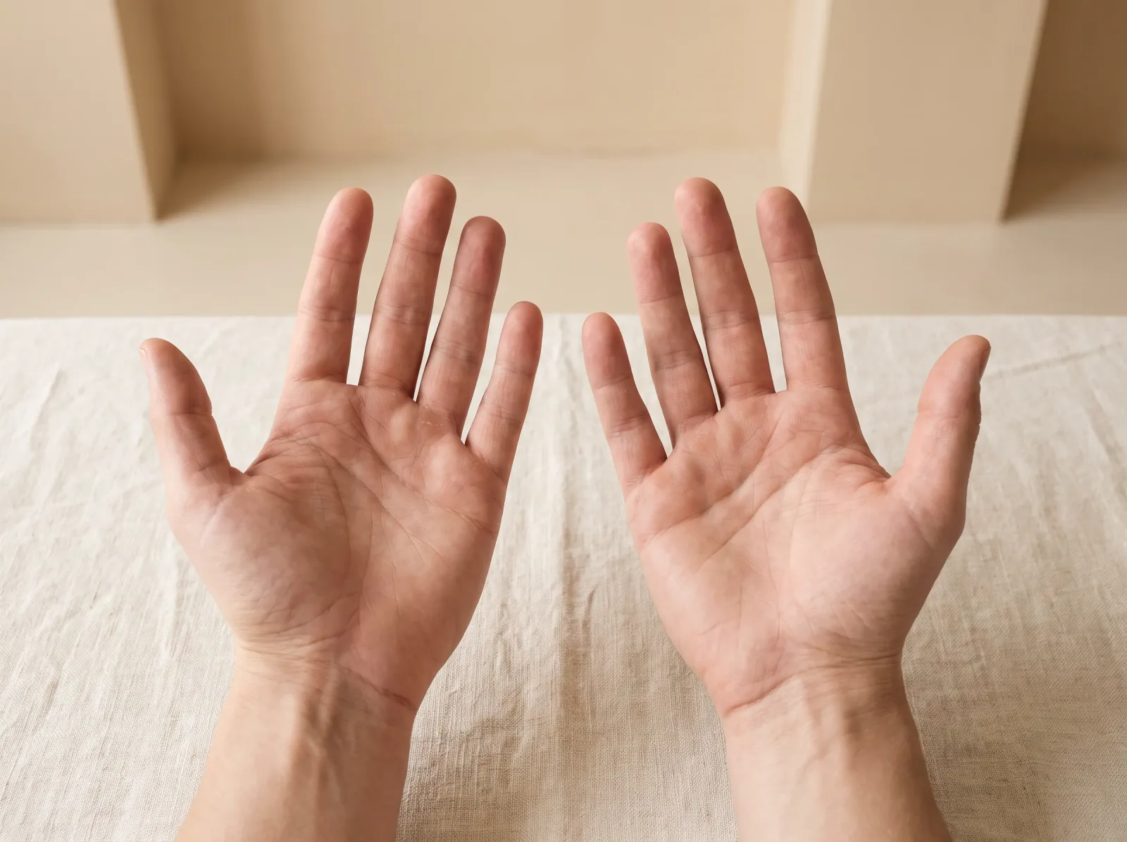 Handflächen · KI-generiertes Symbolbild